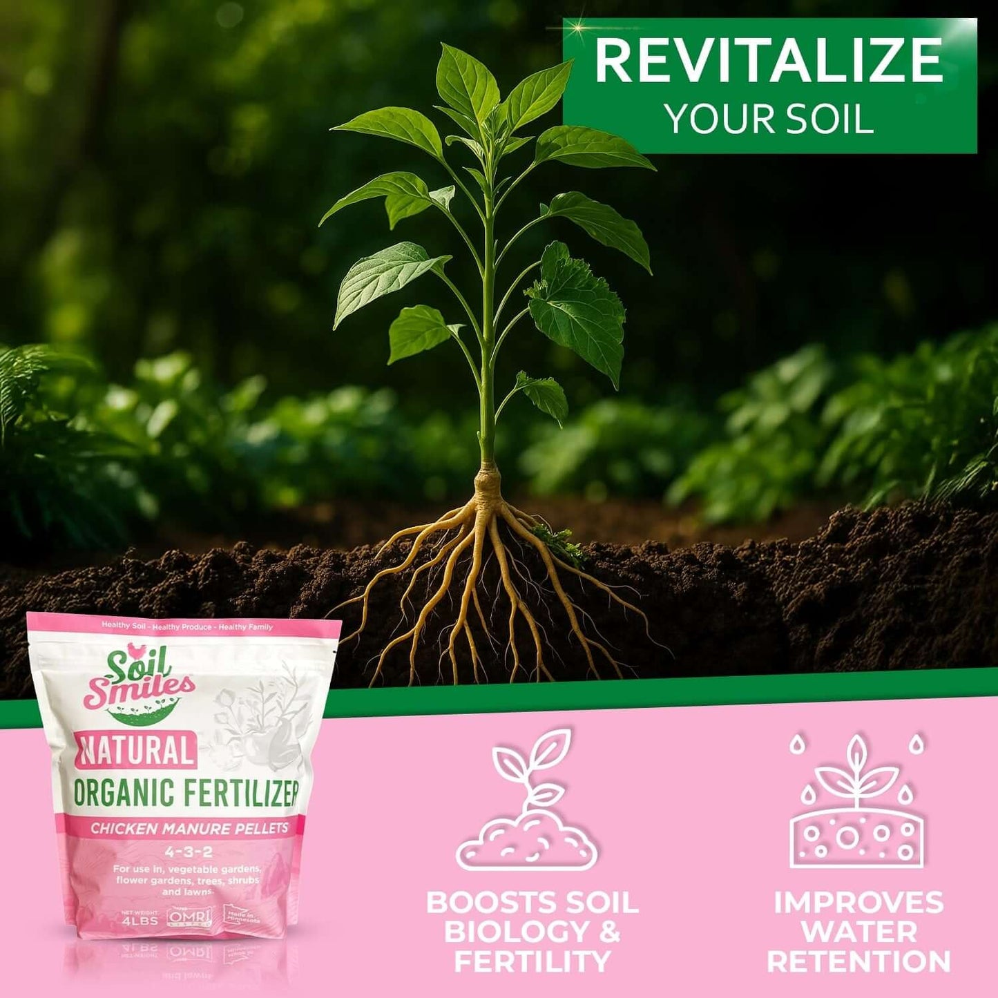 soil smiles all-natural chicken manure pellets provide a healthier organic option for growers that care about the environment